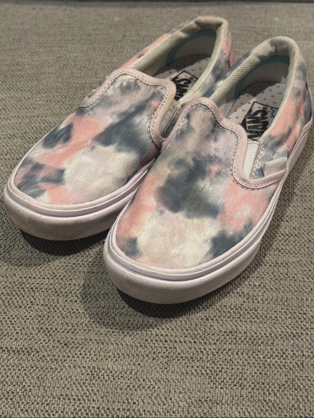 Vans Women's Slip-On Tie-Dye Canvas Sneakers in Pink and Gray